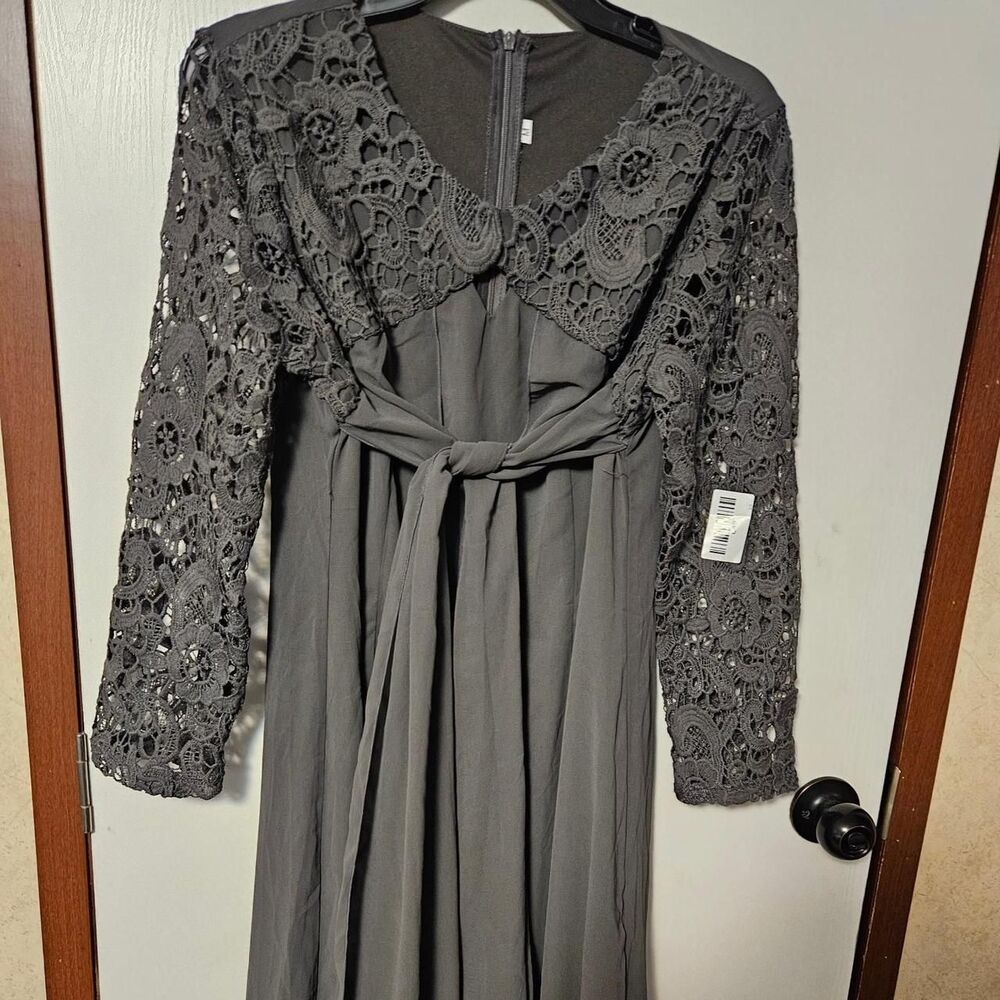 No-brand Women's Grey and Black Dress